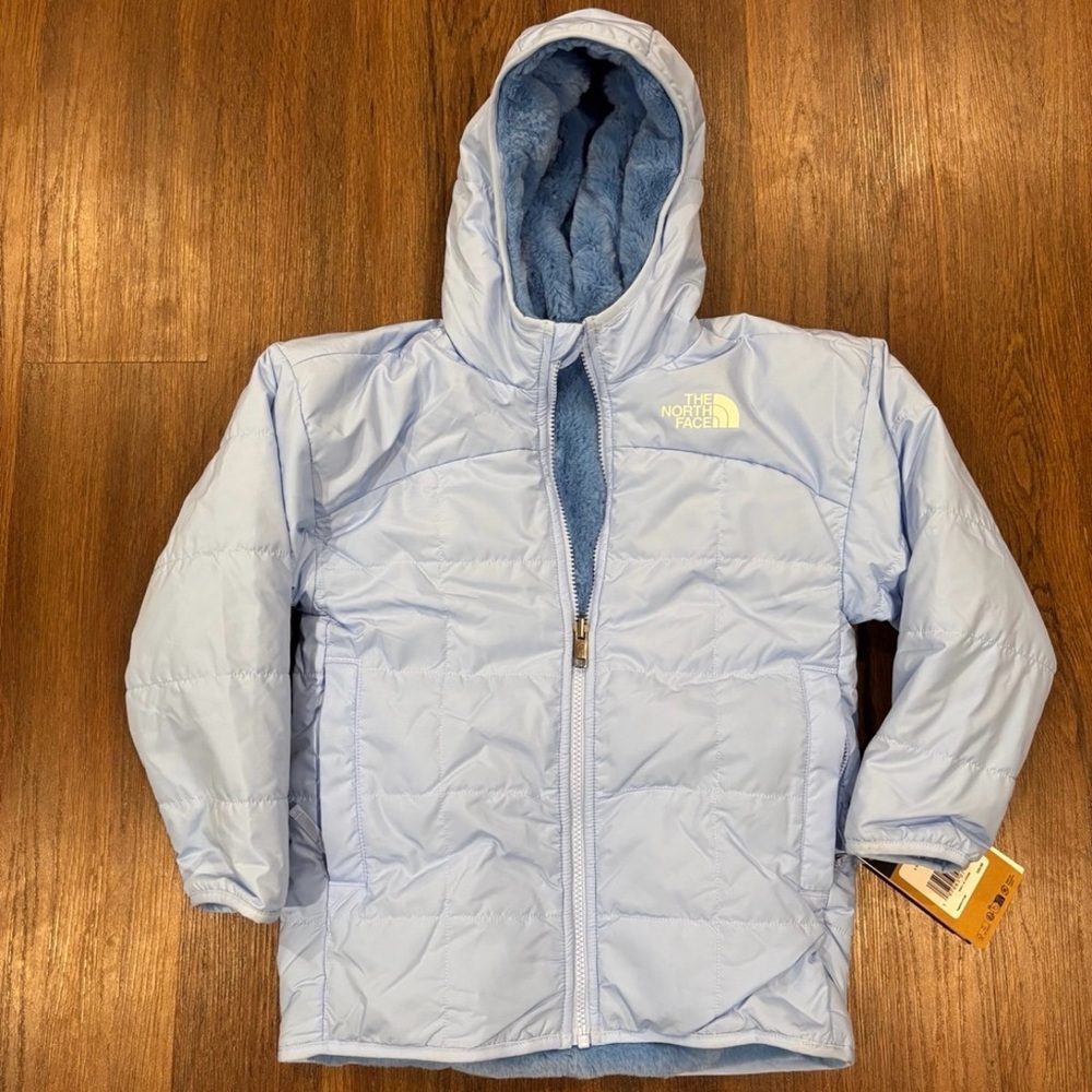The North Face Reversible Shasta Insulated Short Parka Girls NWT Cornflower XS